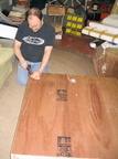 Tacking on the high-quality back panel